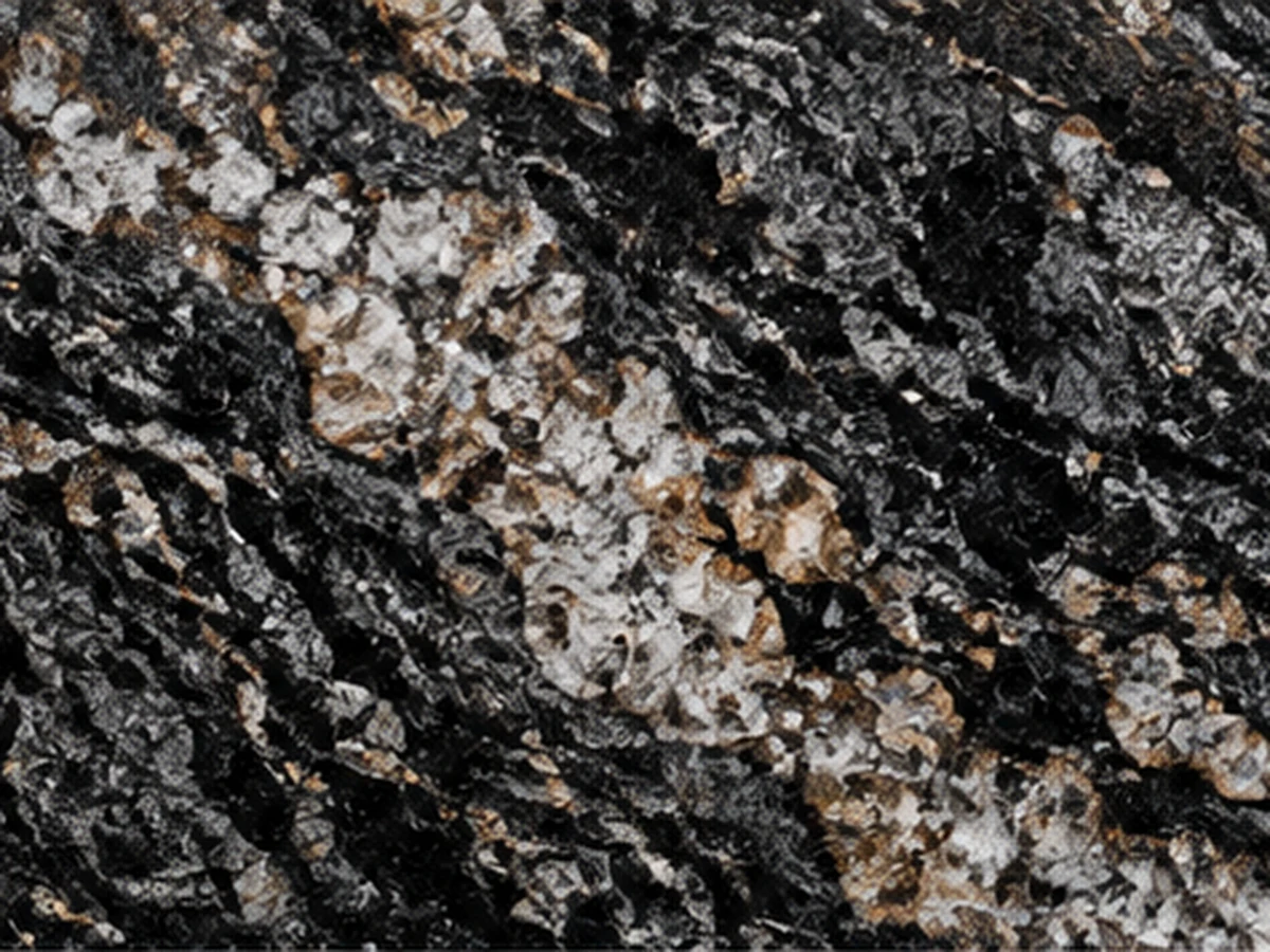 Black and gray granite with natural mineral patterns